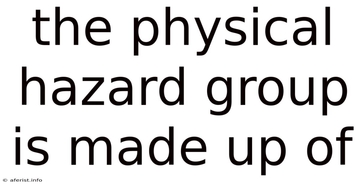 The Physical Hazard Group Is Made Up Of