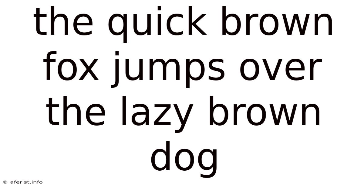 The Quick Brown Fox Jumps Over The Lazy Brown Dog