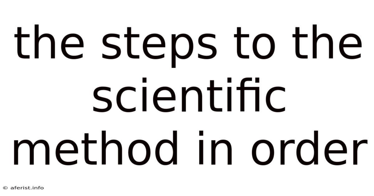 The Steps To The Scientific Method In Order