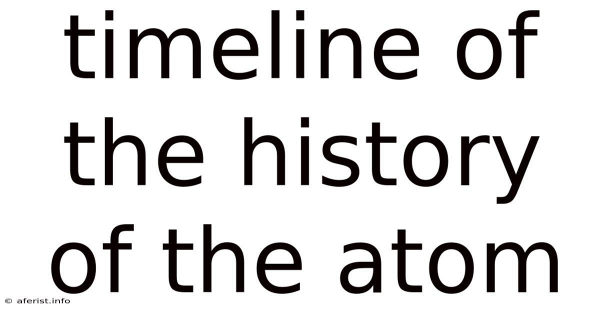 Timeline Of The History Of The Atom