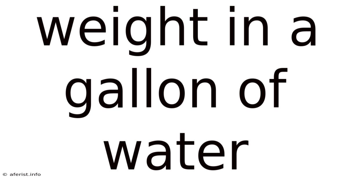 Weight In A Gallon Of Water