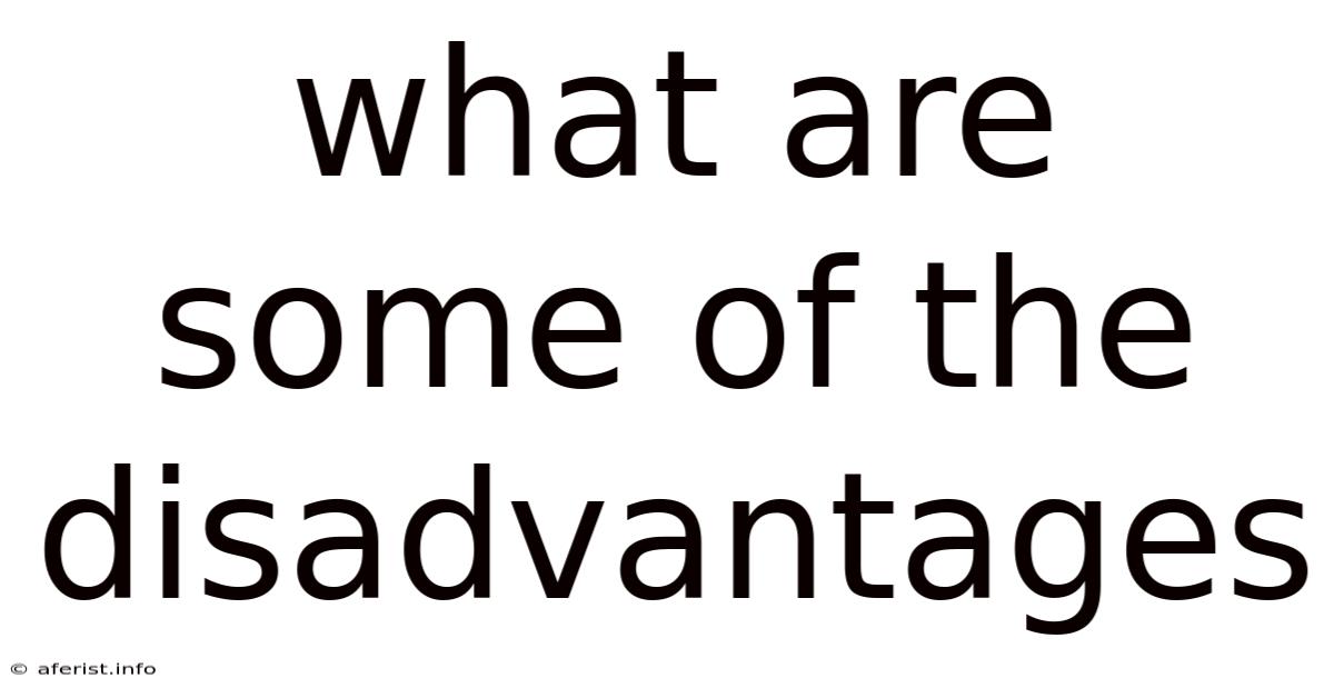 What Are Some Of The Disadvantages
