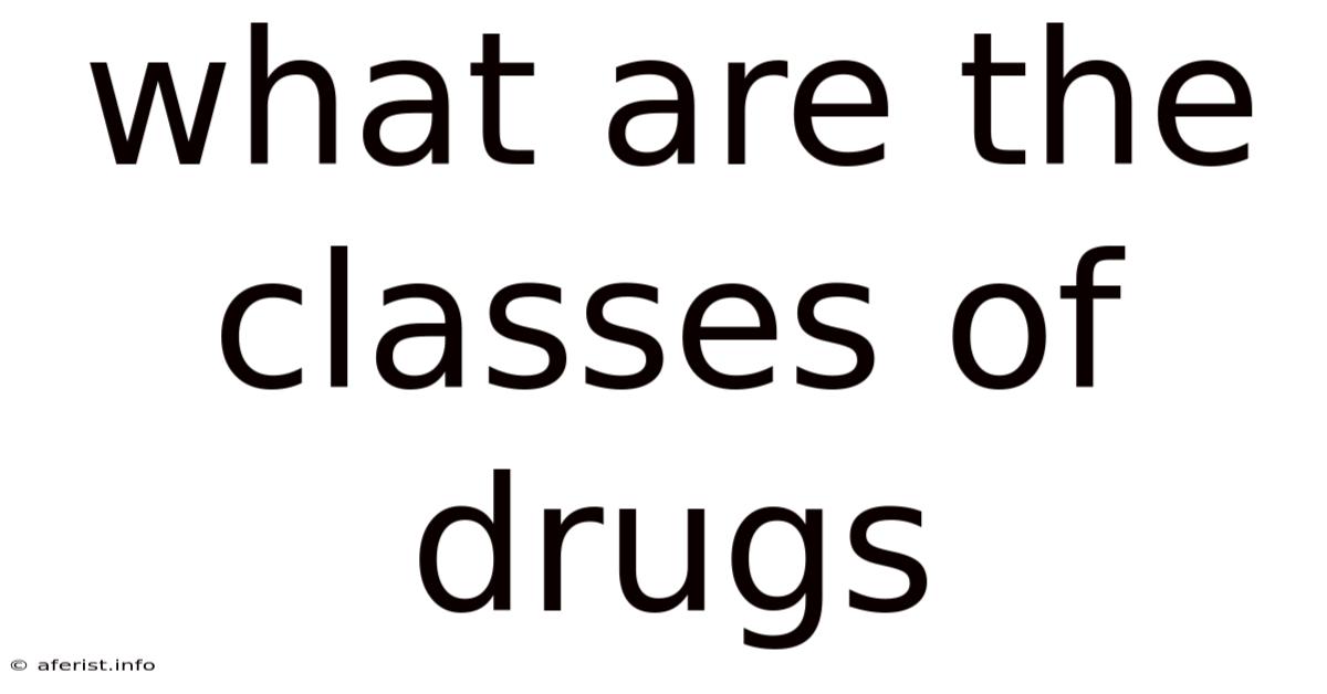 What Are The Classes Of Drugs