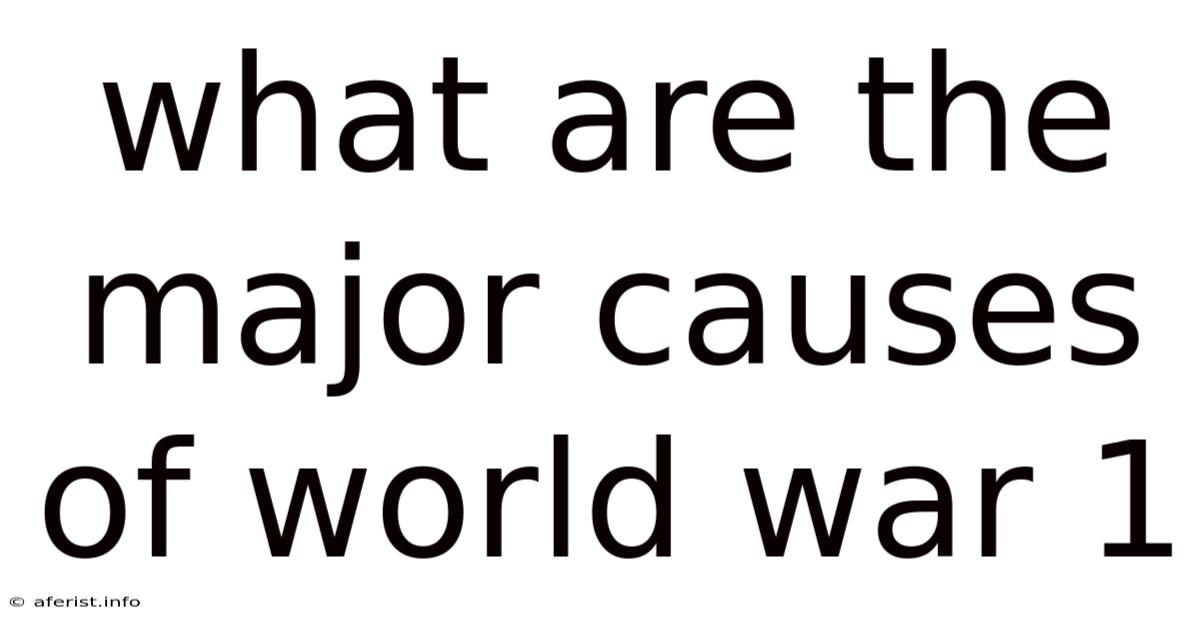 What Are The Major Causes Of World War 1