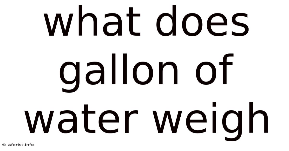 What Does Gallon Of Water Weigh