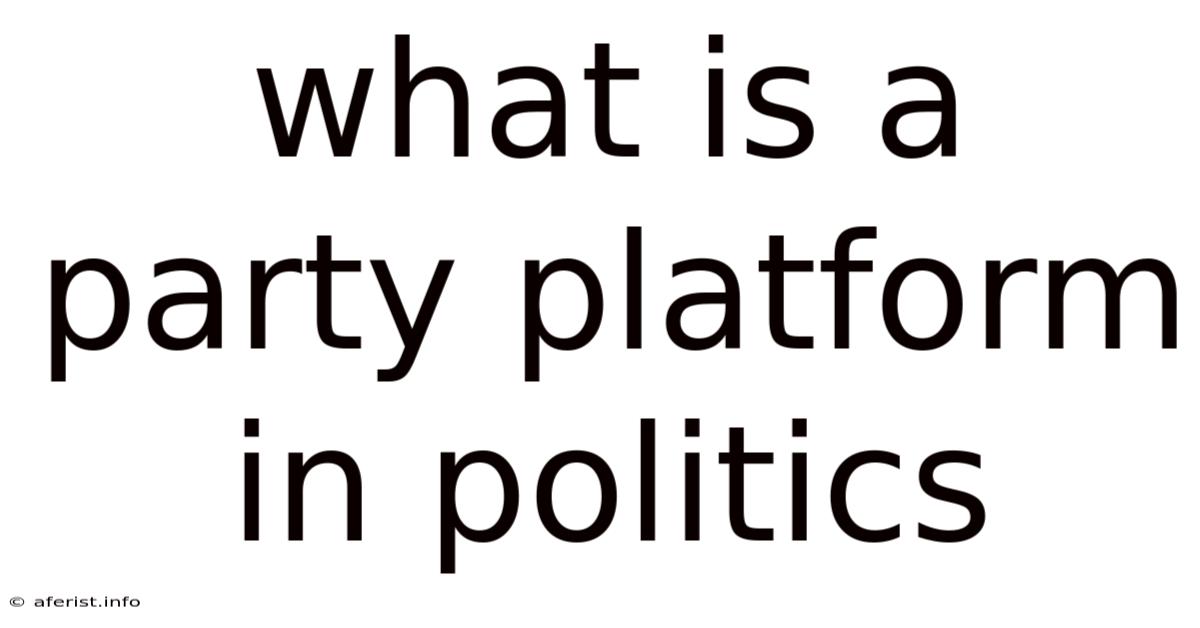 What Is A Party Platform In Politics