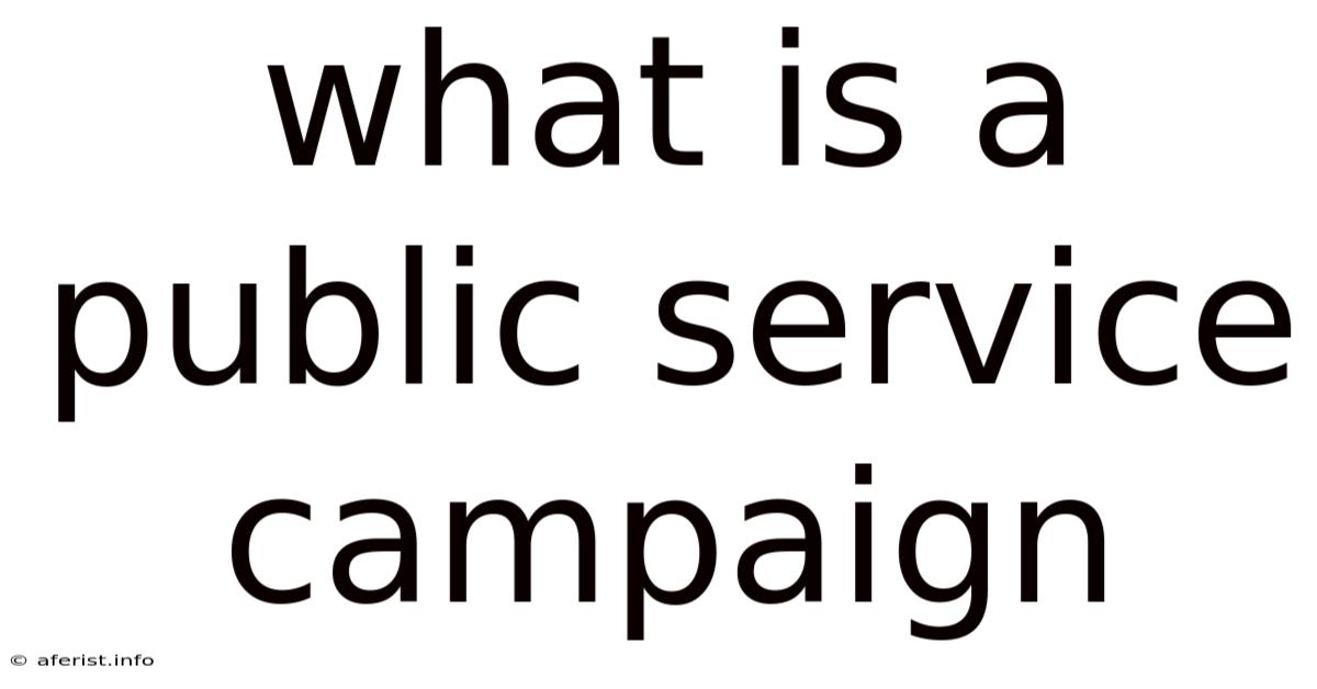 What Is A Public Service Campaign