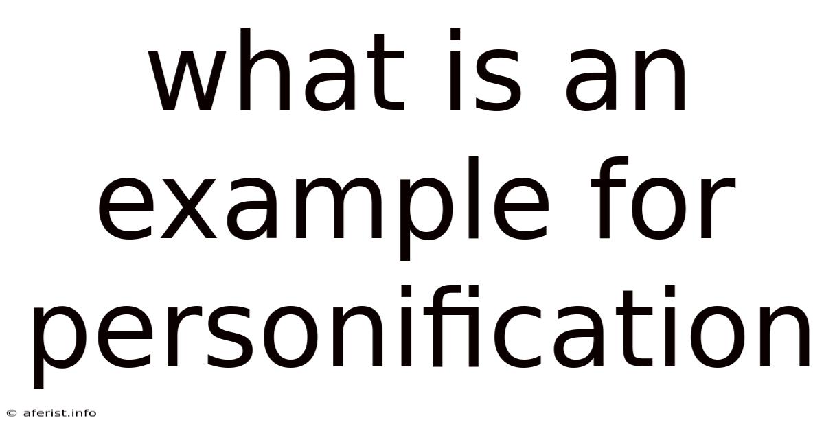 What Is An Example For Personification