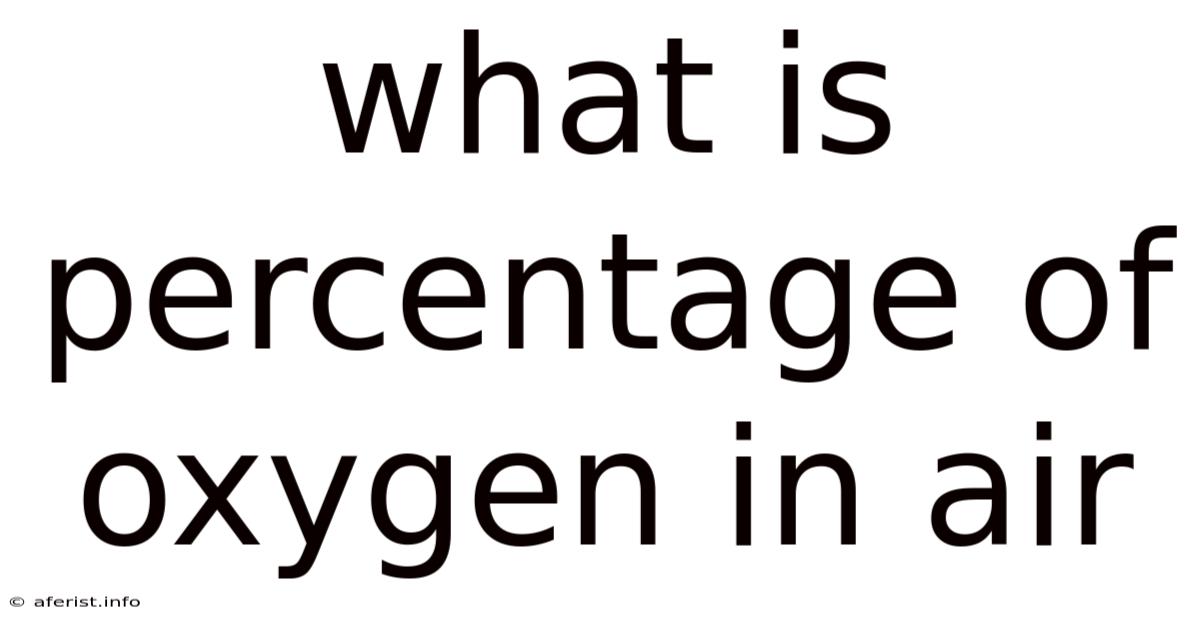 What Is Percentage Of Oxygen In Air