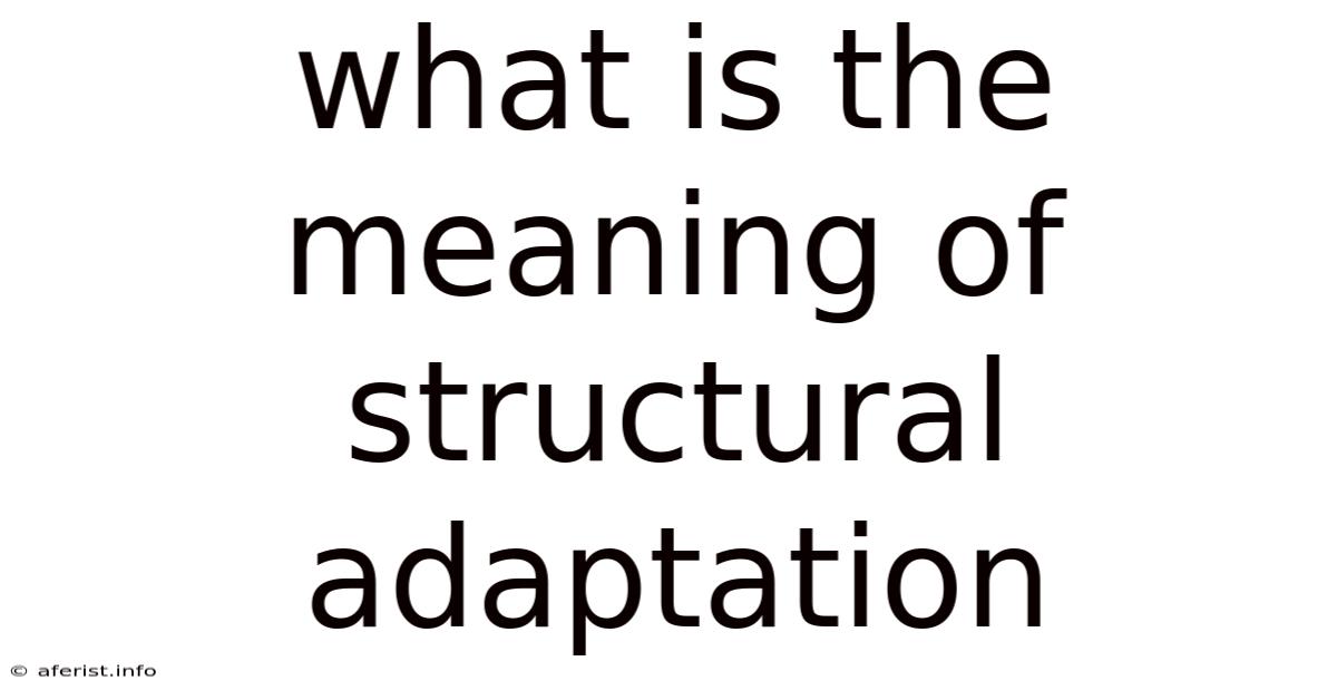 What Is The Meaning Of Structural Adaptation