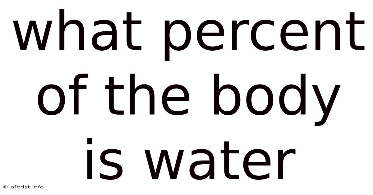 What Percent Of The Body Is Water