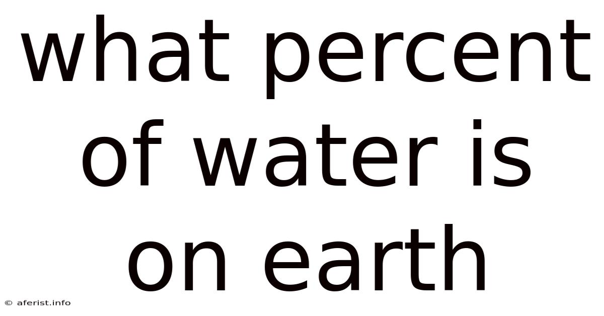 What Percent Of Water Is On Earth