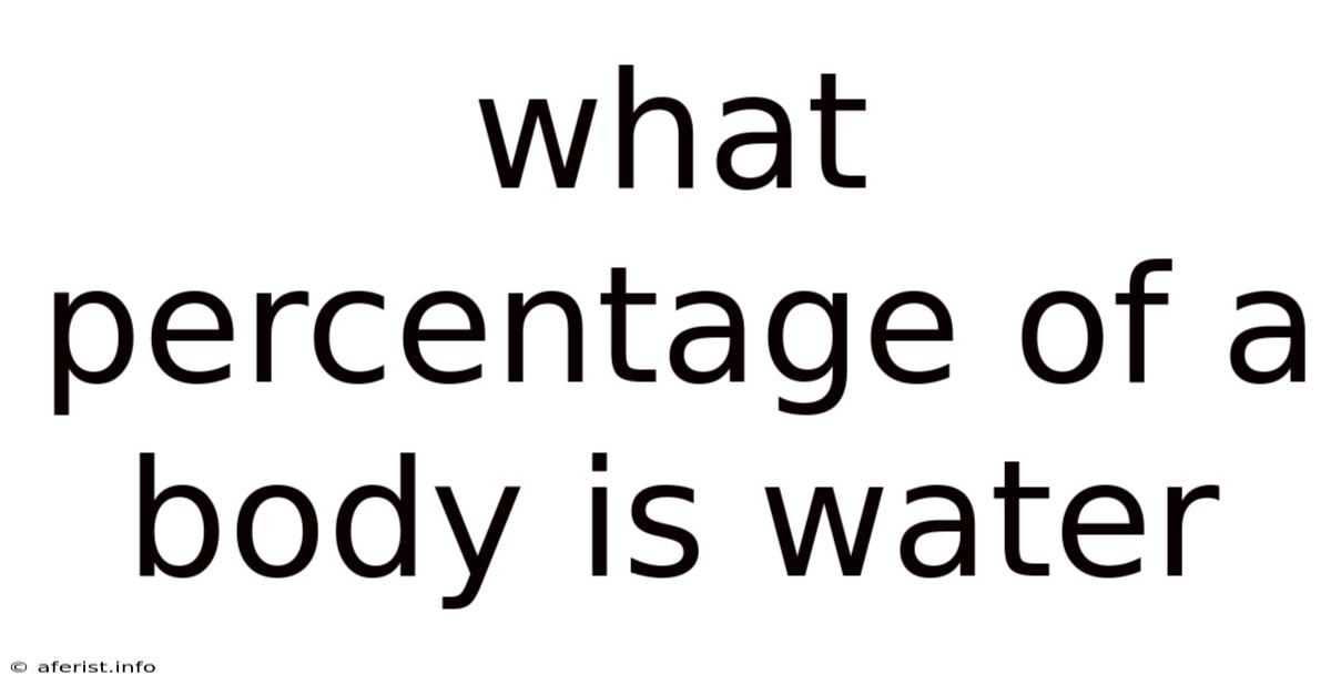 What Percentage Of A Body Is Water