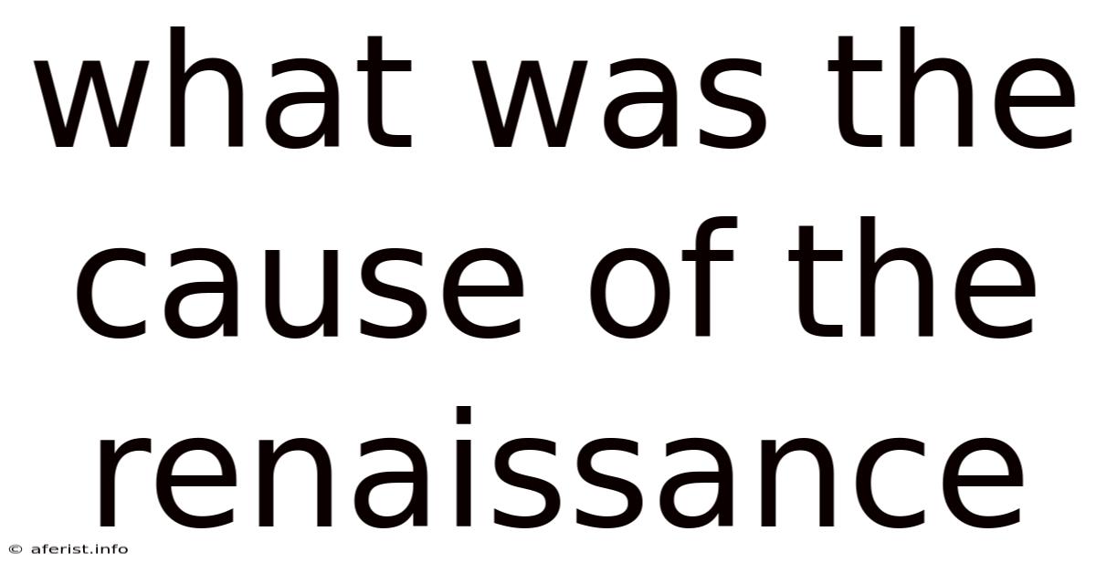 What Was The Cause Of The Renaissance