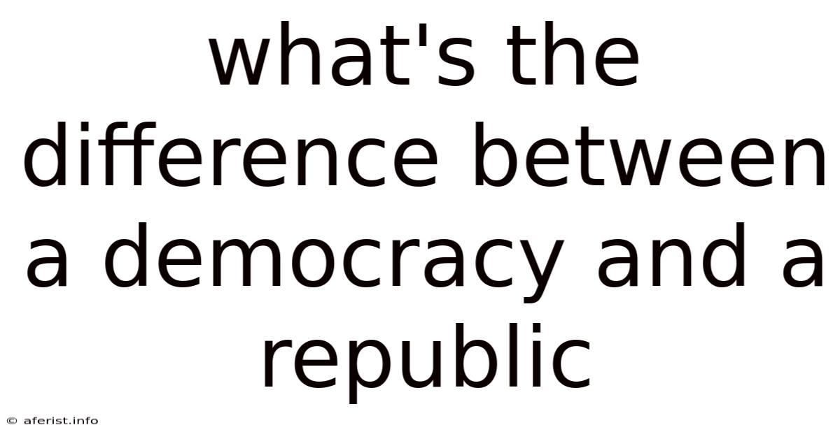 What's The Difference Between A Democracy And A Republic