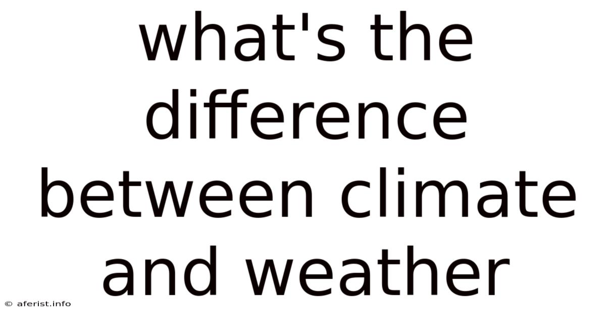 What's The Difference Between Climate And Weather
