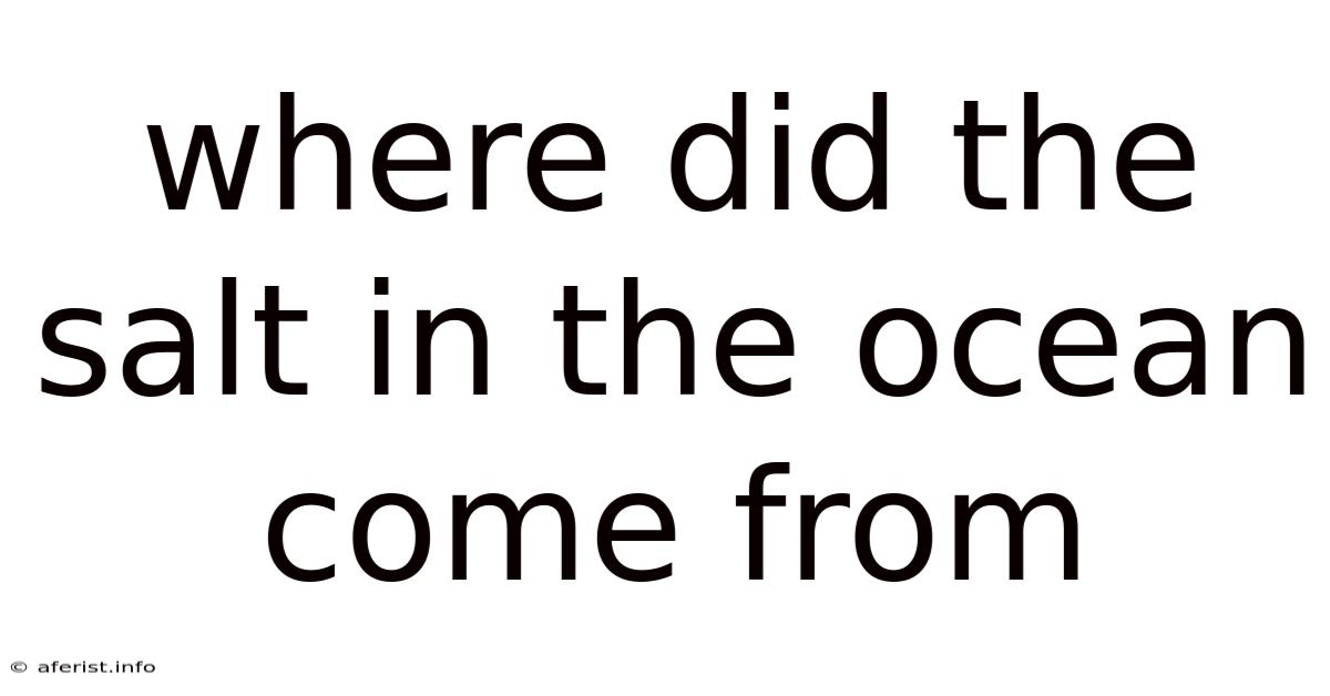 Where Did The Salt In The Ocean Come From
