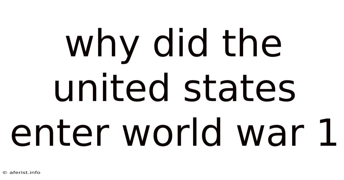 Why Did The United States Enter World War 1