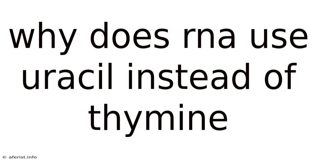 Why Does Rna Use Uracil Instead Of Thymine