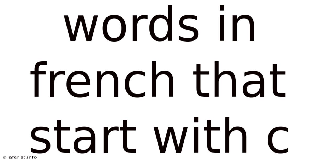 Words In French That Start With C